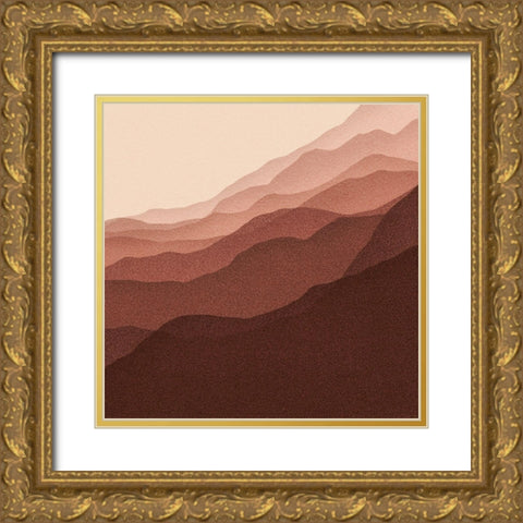 Gradient Scape II Gold Ornate Wood Framed Art Print with Double Matting by Borges, Victoria