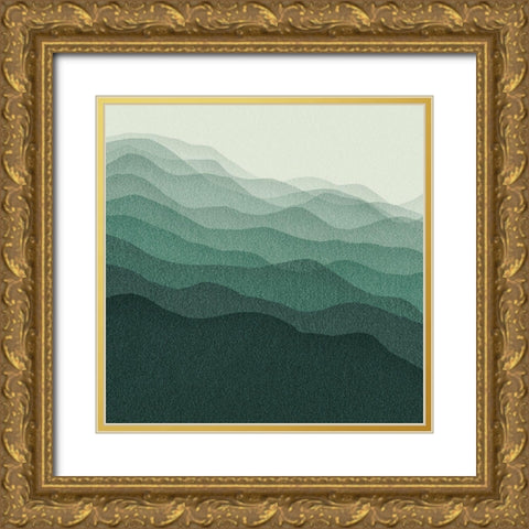 Gradient Scape III Gold Ornate Wood Framed Art Print with Double Matting by Borges, Victoria