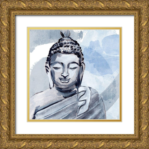 Awaken in Blue II Gold Ornate Wood Framed Art Print with Double Matting by Warren, Annie