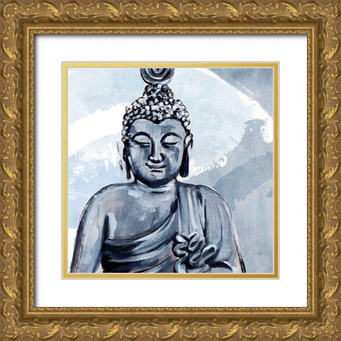 Awaken in Blue IV Gold Ornate Wood Framed Art Print with Double Matting by Warren, Annie