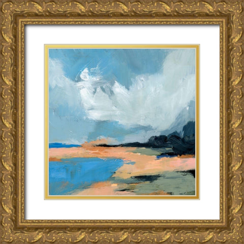 Blue Inlet II Gold Ornate Wood Framed Art Print with Double Matting by Barnes, Victoria