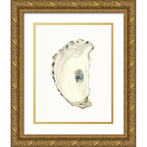 Neutral Oyster Study II Gold Ornate Wood Framed Art Print with Double Matting by Caroline, Emma