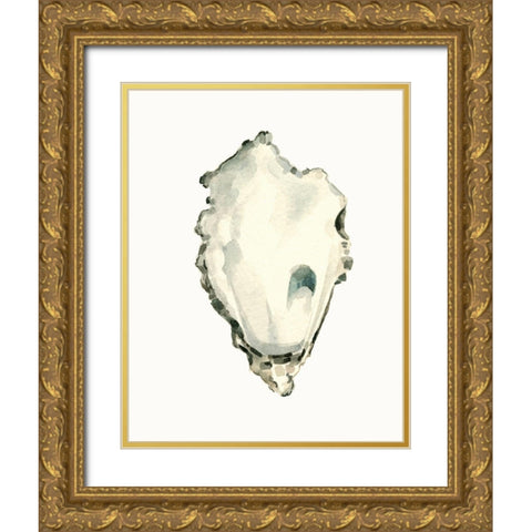 Neutral Oyster Study IV Gold Ornate Wood Framed Art Print with Double Matting by Caroline, Emma