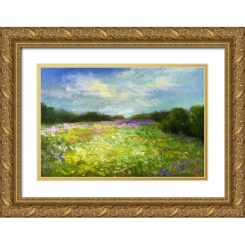If I Had a Flower Gold Ornate Wood Framed Art Print with Double Matting by Finch, Sheila