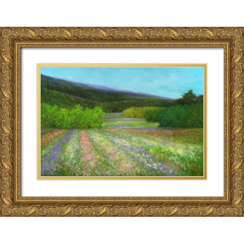 Spring Gold Ornate Wood Framed Art Print with Double Matting by Finch, Sheila