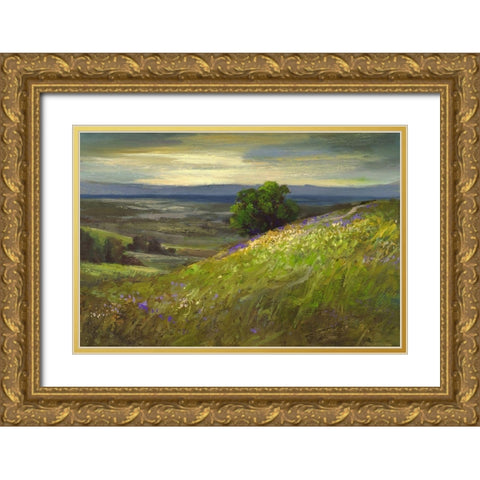 Path Up Windy Hill Gold Ornate Wood Framed Art Print with Double Matting by Finch, Sheila