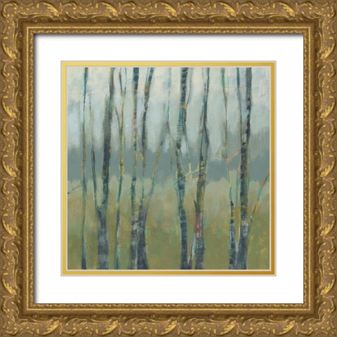 Custom Transitional Treeline I Gold Ornate Wood Framed Art Print with Double Matting by Goldberger, Jennifer