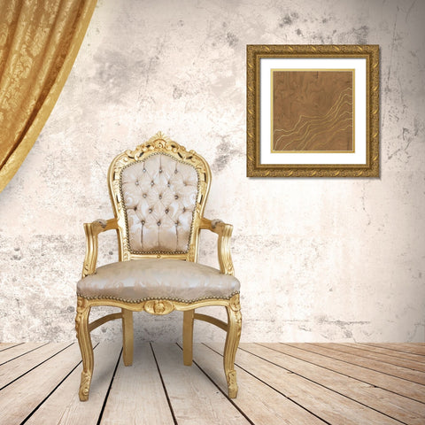 Golden Veneer I Gold Ornate Wood Framed Art Print with Double Matting by Lam, Vanna