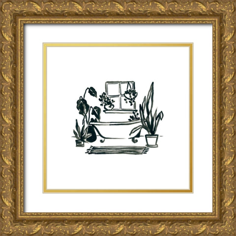 Parisian Bath Sketches IV Gold Ornate Wood Framed Art Print with Double Matting by Vess, June Erica