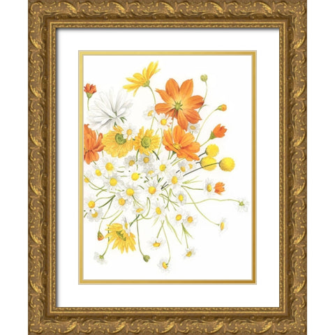 Sunny Wild Bouquet I Gold Ornate Wood Framed Art Print with Double Matting by Popp, Grace