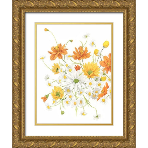 Sunny Wild Bouquet II Gold Ornate Wood Framed Art Print with Double Matting by Popp, Grace