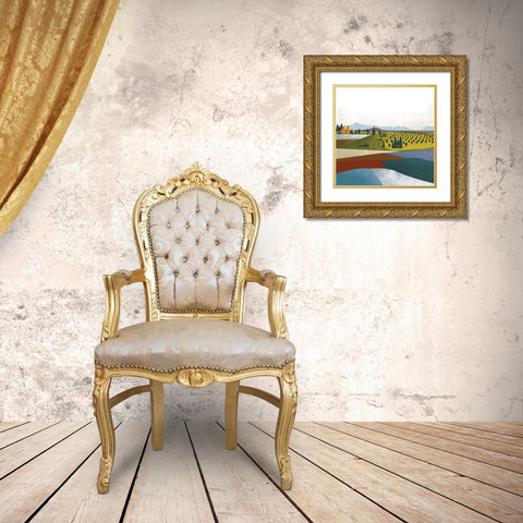 Illustrated Italian Landscape II Gold Ornate Wood Framed Art Print with Double Matting by Arctic Frame
