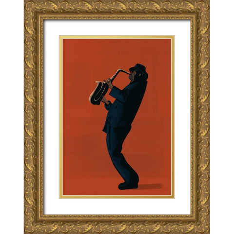 Music And Art III Gold Ornate Wood Framed Art Print with Double Matting by Arctic Frame