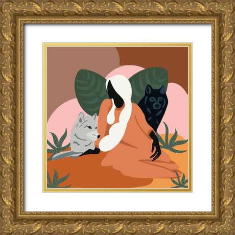 Mother Nature I Gold Ornate Wood Framed Art Print with Double Matting by Arctic Frame