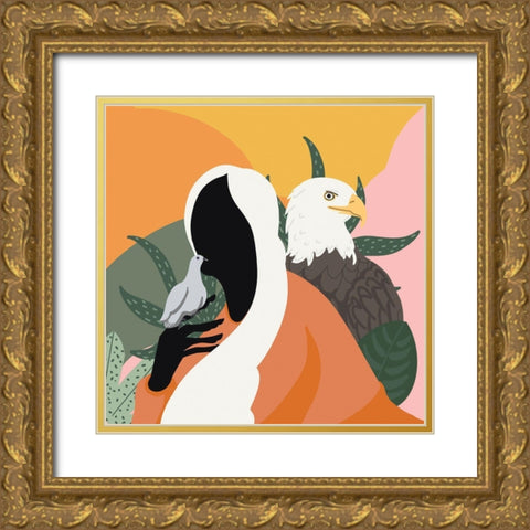 Mother Nature II Gold Ornate Wood Framed Art Print with Double Matting by Arctic Frame