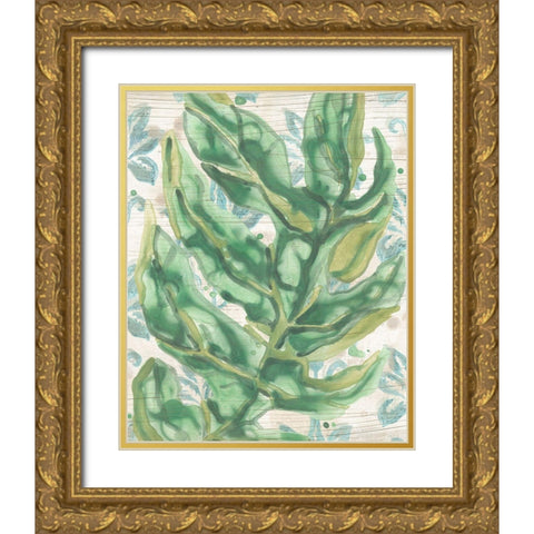 Palms And Patterns II Gold Ornate Wood Framed Art Print with Double Matting by Vess, June Erica