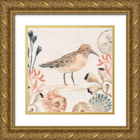 Shell Pipers III Gold Ornate Wood Framed Art Print with Double Matting by Vess, June Erica