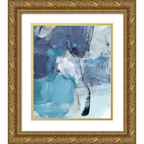 Swim I Gold Ornate Wood Framed Art Print with Double Matting by Long, Christina