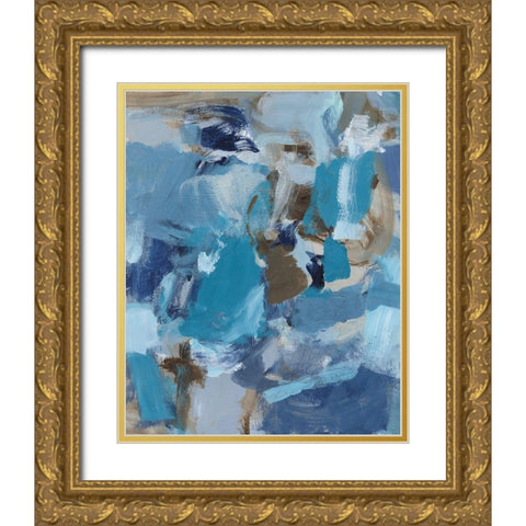 Dolphin I Gold Ornate Wood Framed Art Print with Double Matting by Long, Christina