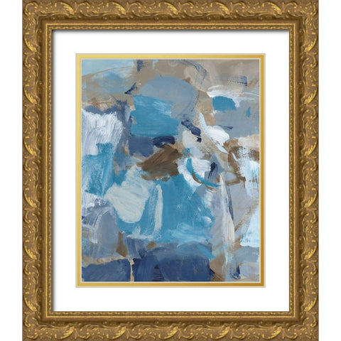 Dolphin II Gold Ornate Wood Framed Art Print with Double Matting by Long, Christina