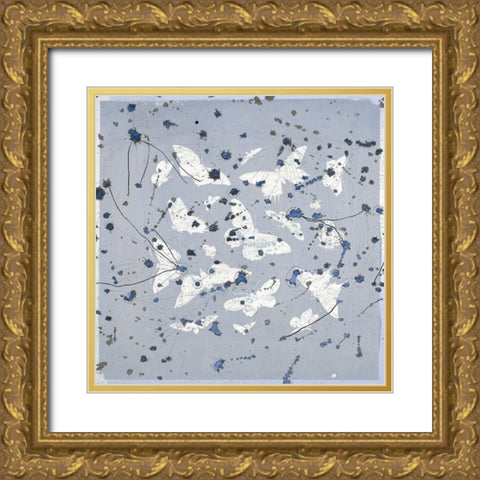 19th Century Butterfly Constellations in Blue II Gold Ornate Wood Framed Art Print with Double Matting by Arbel, Lori