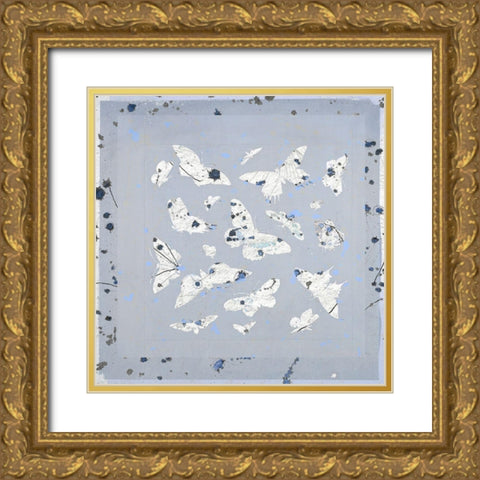 19th Century Butterfly Constellations in Blue III Gold Ornate Wood Framed Art Print with Double Matting by Arbel, Lori