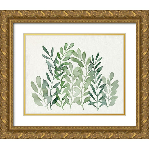 Foraged Greens II Gold Ornate Wood Framed Art Print with Double Matting by Popp, Grace