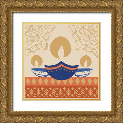 Diwali IV Gold Ornate Wood Framed Art Print with Double Matting by Barnes, Victoria