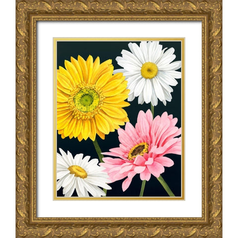 Gerbera Daisy I Gold Ornate Wood Framed Art Print with Double Matting by Popp, Grace