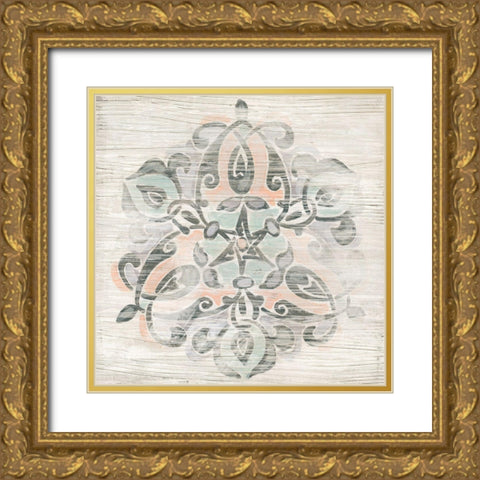 Weathered Emblem I Gold Ornate Wood Framed Art Print with Double Matting by Vess, June Erica