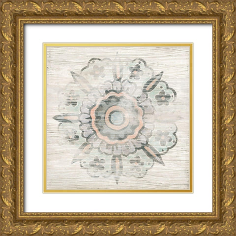 Weathered Emblem II Gold Ornate Wood Framed Art Print with Double Matting by Vess, June Erica