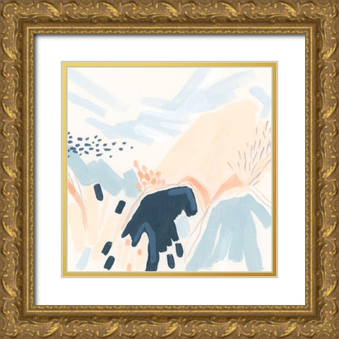 Abstract Fields I Gold Ornate Wood Framed Art Print with Double Matting by Vess, June Erica