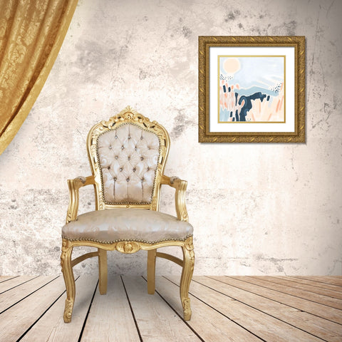 Abstract Fields II Gold Ornate Wood Framed Art Print with Double Matting by Vess, June Erica