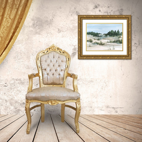 Watercolor Sand Dunes II Gold Ornate Wood Framed Art Print with Double Matting by Harper, Ethan