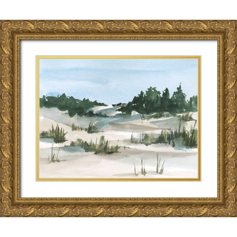 Watercolor Sand Dunes II Gold Ornate Wood Framed Art Print with Double Matting by Harper, Ethan