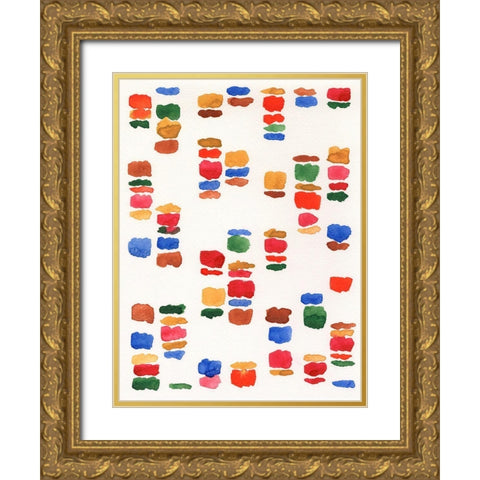 Colorful Code II Gold Ornate Wood Framed Art Print with Double Matting by Moore, Regina