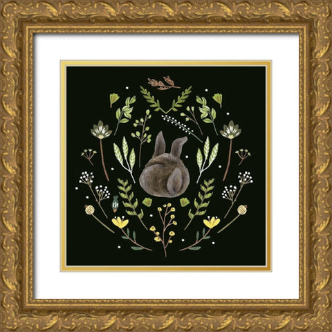 Bunny Field II Gold Ornate Wood Framed Art Print with Double Matting by Wang, Melissa