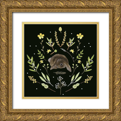 Bunny Field IV Gold Ornate Wood Framed Art Print with Double Matting by Wang, Melissa