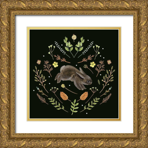 Bunny Field V Gold Ornate Wood Framed Art Print with Double Matting by Wang, Melissa