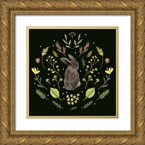 Bunny Field VI Gold Ornate Wood Framed Art Print with Double Matting by Wang, Melissa