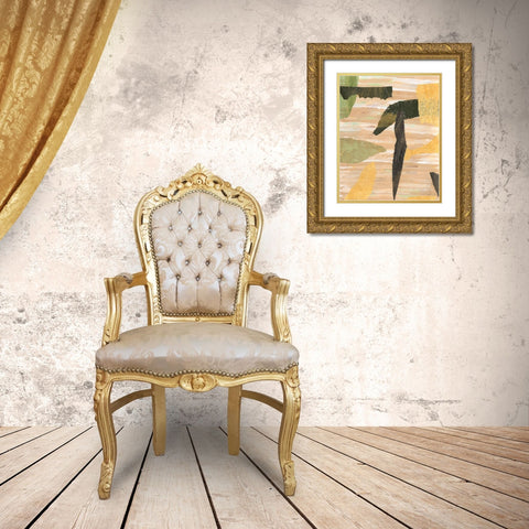 Painted Paper Pieces I Gold Ornate Wood Framed Art Print with Double Matting by Moore, Regina