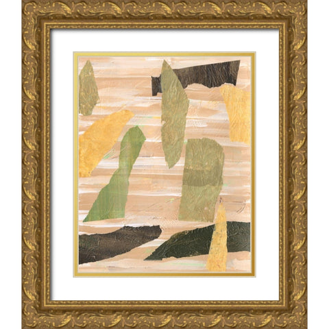 Painted Paper Pieces II Gold Ornate Wood Framed Art Print with Double Matting by Moore, Regina