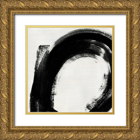 Block Brushwork II Gold Ornate Wood Framed Art Print with Double Matting by Vess, June Erica