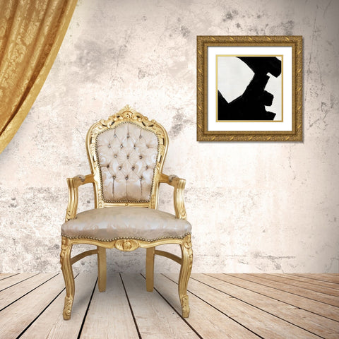 Block Brushwork V Gold Ornate Wood Framed Art Print with Double Matting by Vess, June Erica