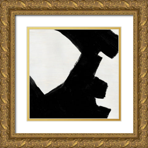 Block Brushwork V Gold Ornate Wood Framed Art Print with Double Matting by Vess, June Erica