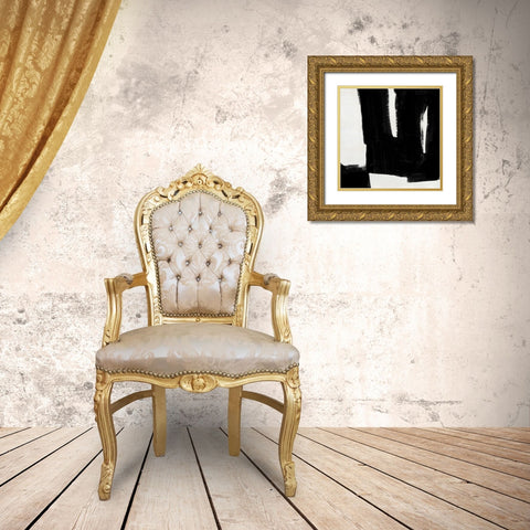 Block Brushwork VII Gold Ornate Wood Framed Art Print with Double Matting by Vess, June Erica