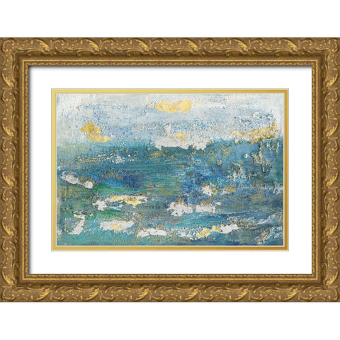 Sparkling Sea I Gold Ornate Wood Framed Art Print with Double Matting by Bramma, Lila