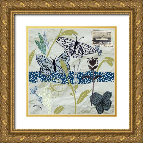 Fragile Wings III Gold Ornate Wood Framed Art Print with Double Matting by Wang, Melissa
