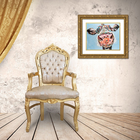 Funny Cow I Gold Ornate Wood Framed Art Print with Double Matting by Vitaletti, Carolee