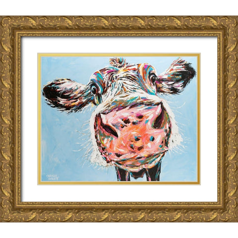Funny Cow I Gold Ornate Wood Framed Art Print with Double Matting by Vitaletti, Carolee